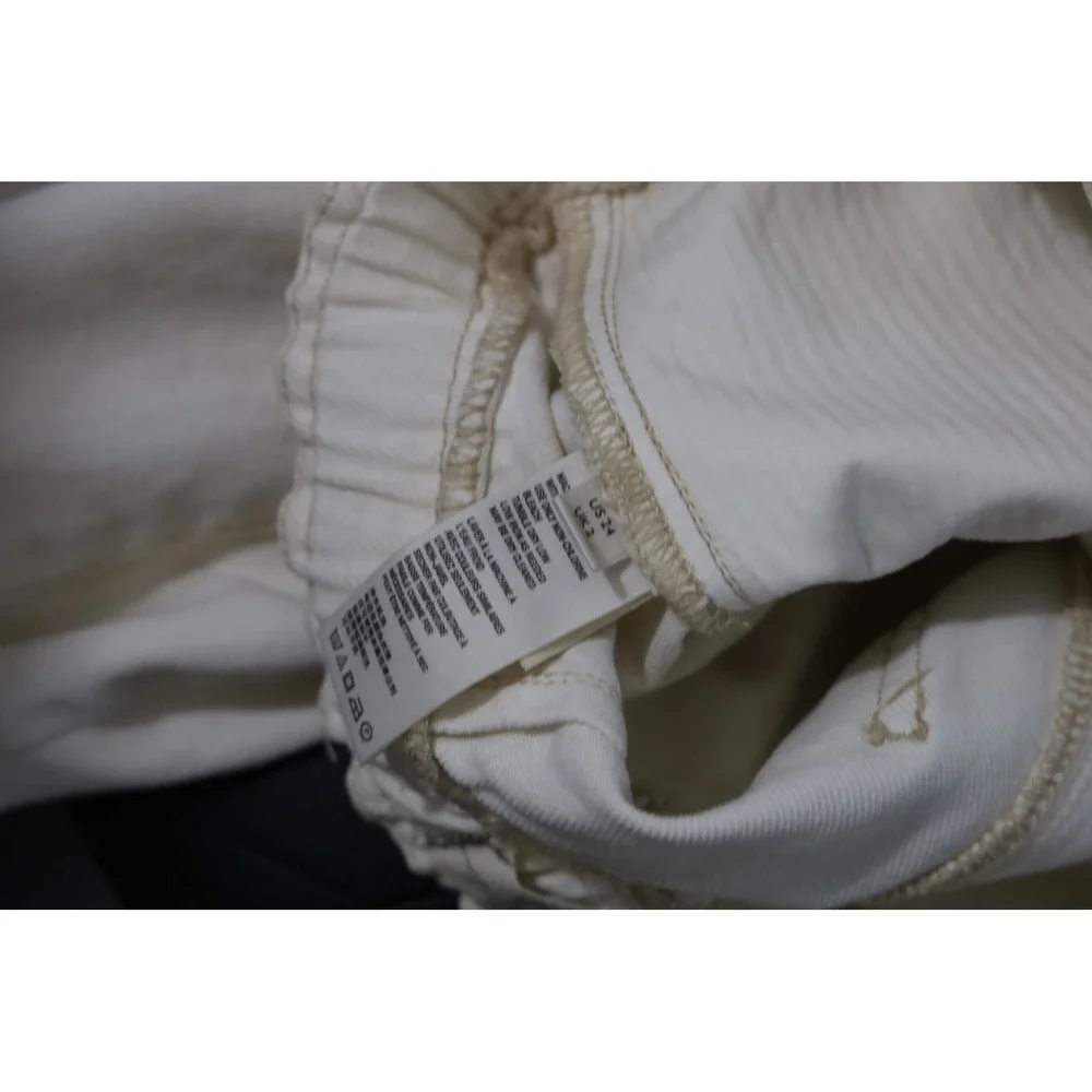 Free People We The Free Twenty Four Barrel Leg Pants Cream White‎ Denim Size 24